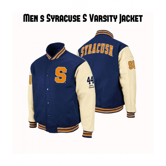 Mens Syracuse S Letterman Blue Jacket