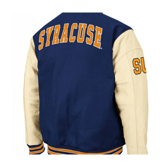 Mens Syracuse S Letterman Blue Jacket