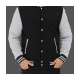 Mens Varsity Black and Gray Baseball Bomber Jacket