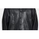 Mens Varsity Bomber Snap Tab Closure Black Leather Jacket