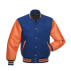 Mens Varsity Orange and Royal Blue Letterman Jacket