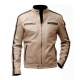 Mens Beige Leather Jacket