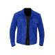 Mens Blue Suede Leather Jacket