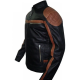 Mens Brown Strips Motorbike Leather Jacket