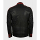 Mens Cafe Racer Red & Black Leather Jacket