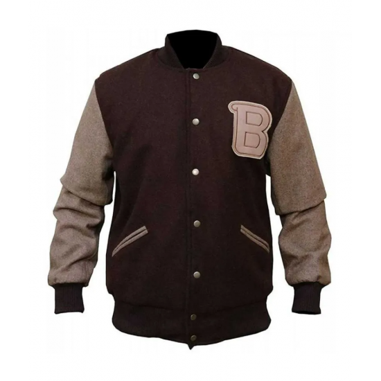 Mens Hotline Miami B Logo Varsity Wool Bomber Jacket