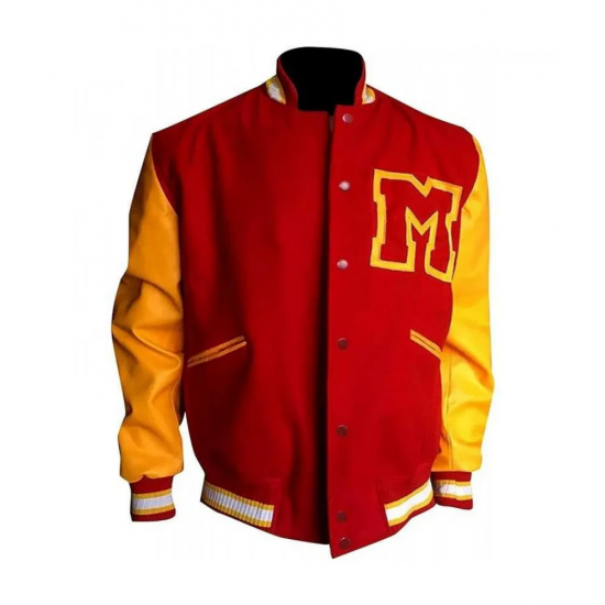 Mens Michael Jackson Thriller M Logo Varsity Letterman Jacket