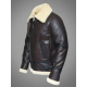 Mens RAF Sheepskin Leather Flying Jacket Dark Brown