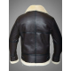 Mens RAF Sheepskin Leather Flying Jacket Dark Brown