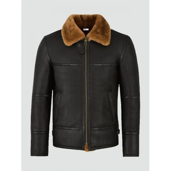 Mens Traditional Shearling Leather Jacket