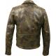 Mens Biker Classic Military Camouflage Leather Jacket