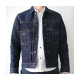 Mens Buttoned Japanese Blue Jean Jacket