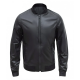 Mens Casual Bomber Real Black Leather Jacket