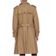 Mens Double Breasted Light Brown Belted Leather Coat