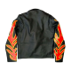 Mens Fire Flames Motorcycle Leather Jacket