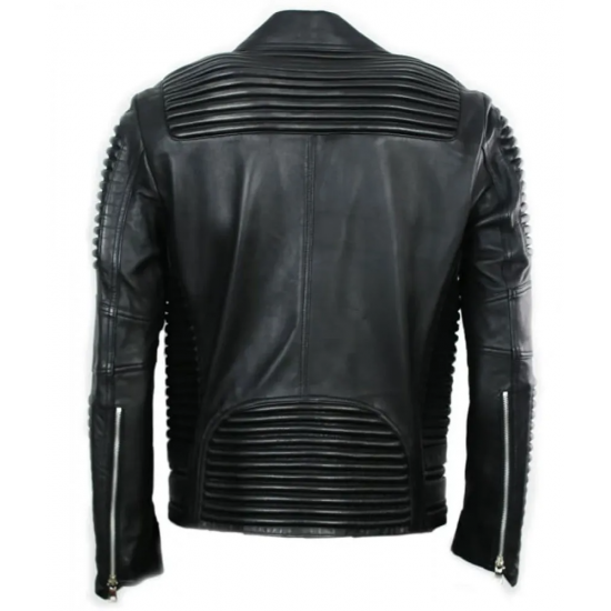 Mens Godspeed Motorcycle Padded Leather Jacket