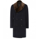 Mens Reiss Brody Navy Blue Coat with Shawl Collar