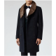 Mens Reiss Brody Navy Blue Coat with Shawl Collar