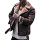 Mens Street Style Brown Shearling Leather Jacket