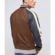 Mens Truly Striped Bomber Faux Leather Jacket