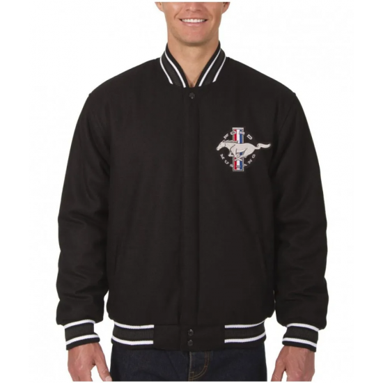 Mustang Varsity Wool Black Jacket