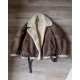 Mynarski Lancaster Vintage Shearling Aviator Brown Leather Jacket Men