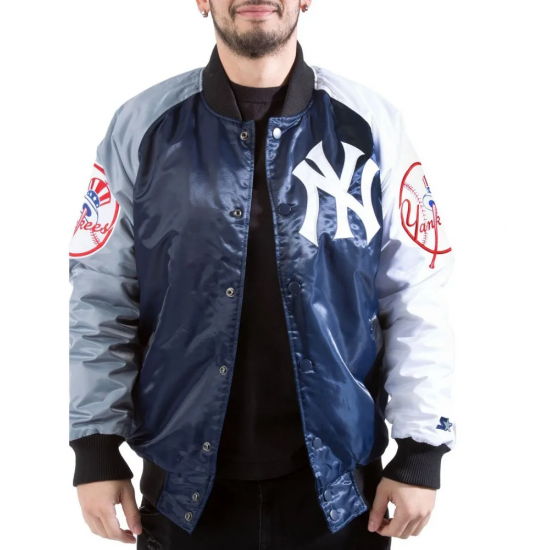 New York Yankees Tri Color Satin Jacket