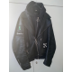 Off White Men's Black Leather Hooded Jacket -