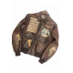 Off White Virgil Abloh Missile Brown Leather Biker Jacket