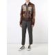 Off White Virgil Abloh Missile Brown Leather Biker Jacket