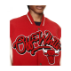 Off White Chicago Bulls Full Snap Wool and Leather Varsity Jacket