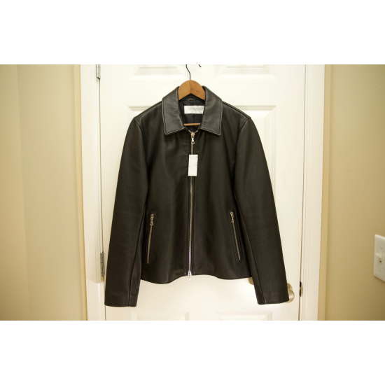 Officine Generale Black Leather Jacket