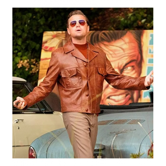 Once Upon A Time Leonardo DiCaprio Brown Leather Jacket