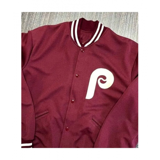 Philadelphia Phillies Maroon Wool Varsity Jacket