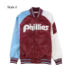 Philadelphia Phillies Purple and White Satin Jacket