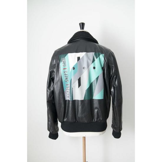 Raf Simons Dazzled Ships Leather Bomber Jacket