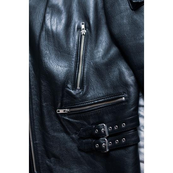 Raf Simons Pre Runway Black Palms Leather Rider's Coat