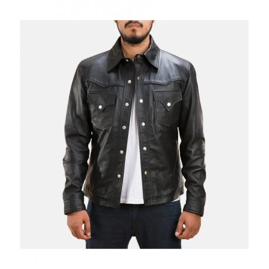 Ranchson Black Leather Shirt