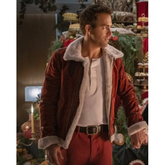 Ryan Reynolds Spirited Shearling Leather Jacket