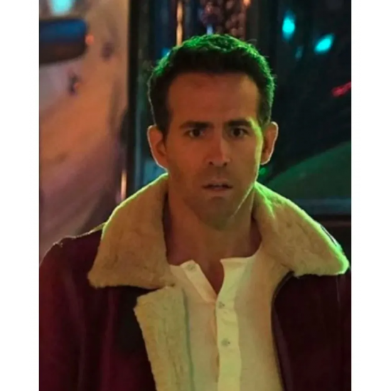 Ryan Reynolds Spirited Shearling Leather Jacket