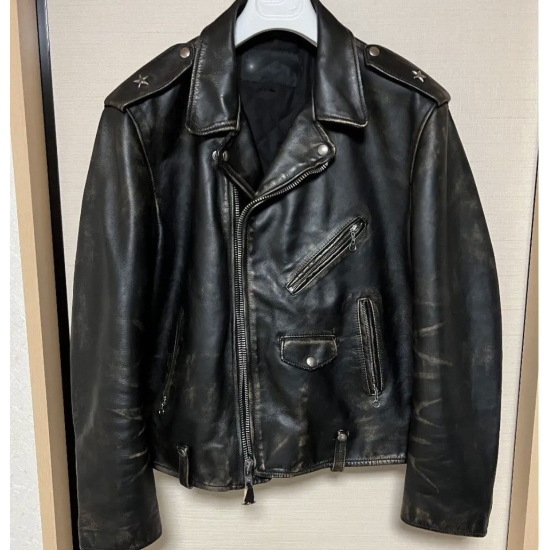 Saint Michael Schott Black Leather Jacket Roders