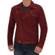 Sean Maroon Suede Biker Jacket Men