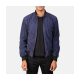 Shane Blue Suede Bomber Jacket