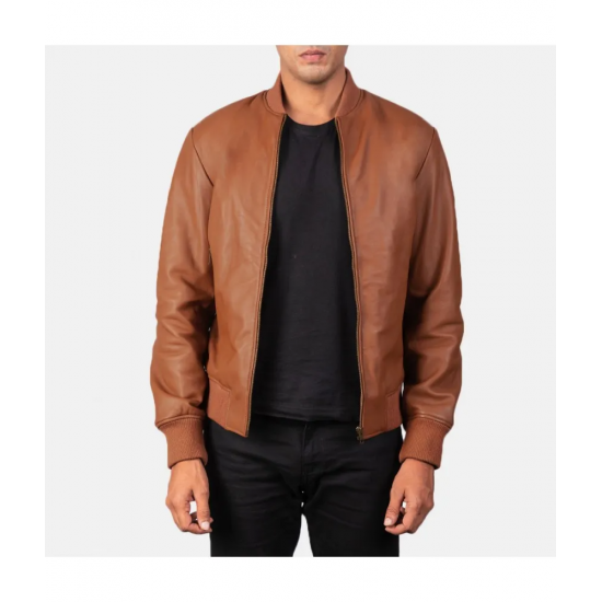 Shane Brown Leather Bomber Jacket