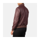 Shane Maroon Leather Bomber Jacket