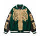 Skeleton Furry Bone Baseball Varsity Jacket