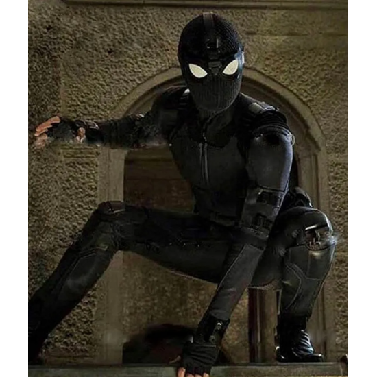 Spider man Far From Home Spiderman Black Leather Jacket