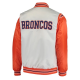 Starter Denver Broncos White and Orange Satin Jacket