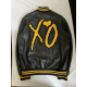 The Weeknd XO KOTF Leather Yellow Varsity Jacket