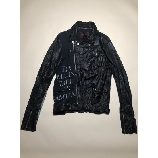 Undercover Klaus Black Leather Hybrid Jacket